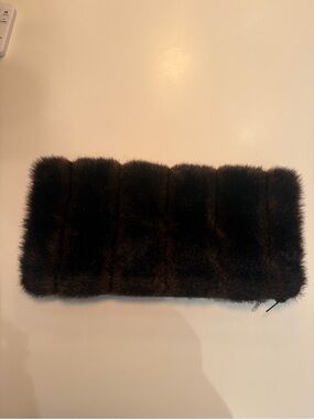 Dark Brown Faux Fur clutch